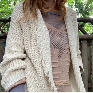 Free people chunky knit open front sweater